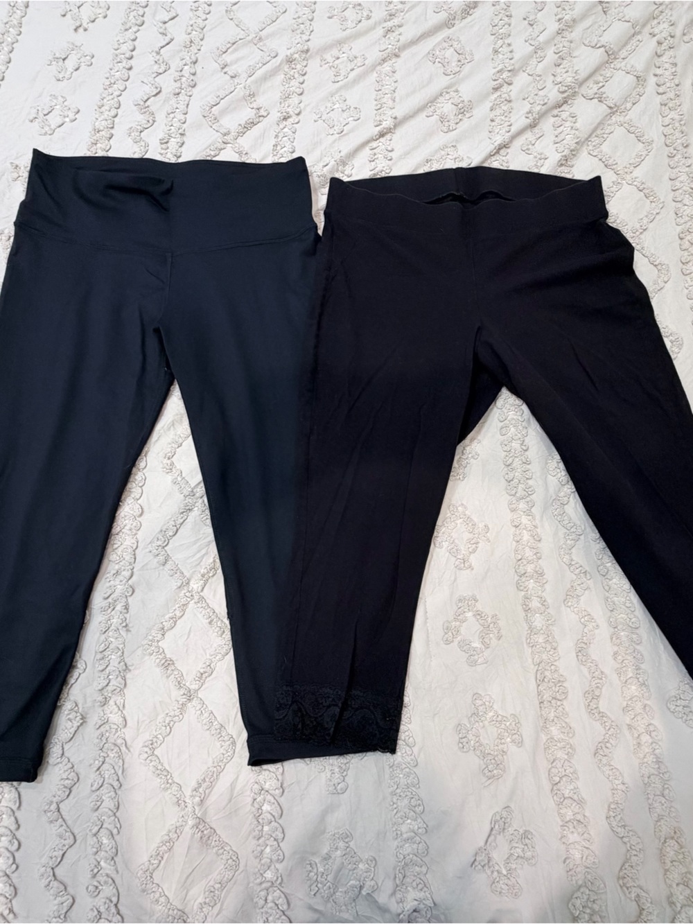 Active Life Black and Navy High-Waist Leggings (Pair)